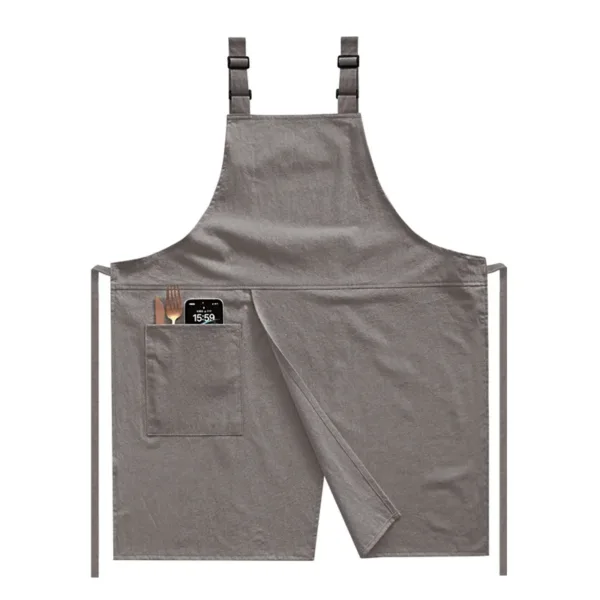 tablier en tissu gris