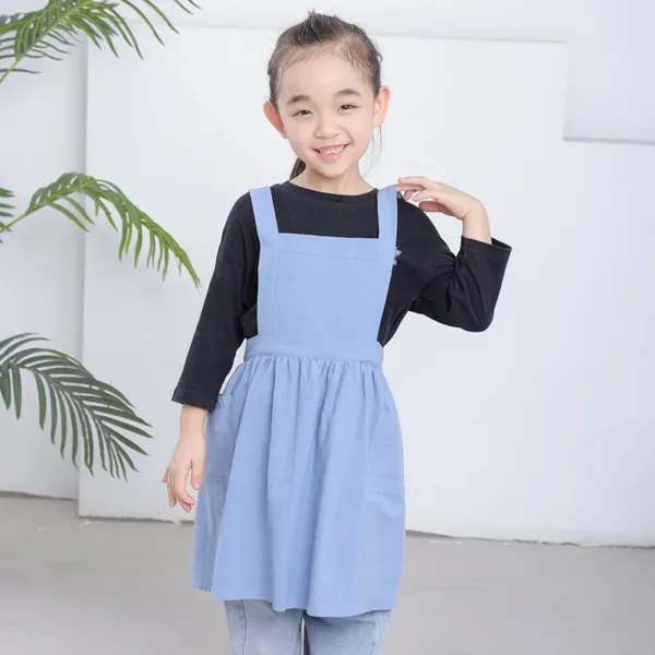 tablier robe enfant bleu