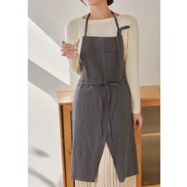 tablier en coton gris