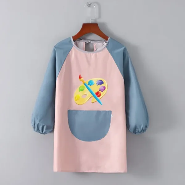 Tablier peinture enfant rose bleu