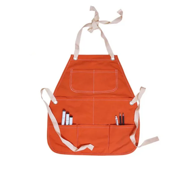 tablier en tissu orange