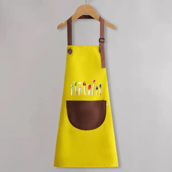 tablier peinture jaune marron