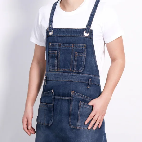 tablier en denim style rétro