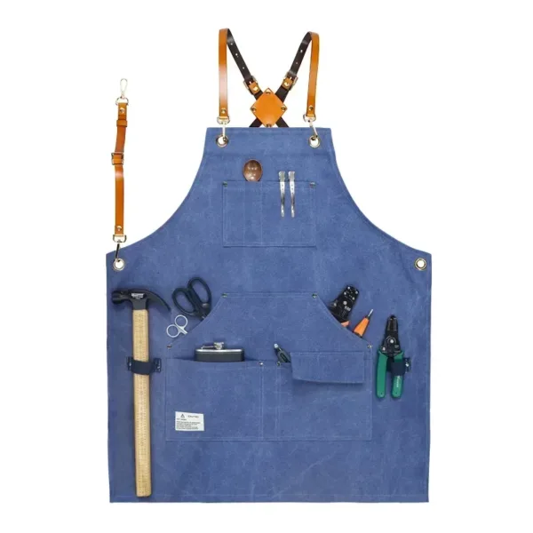 tablier de jardin bleu
