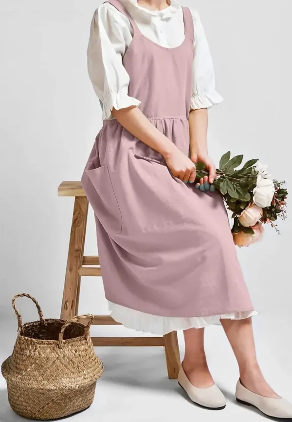 robe tablier rose