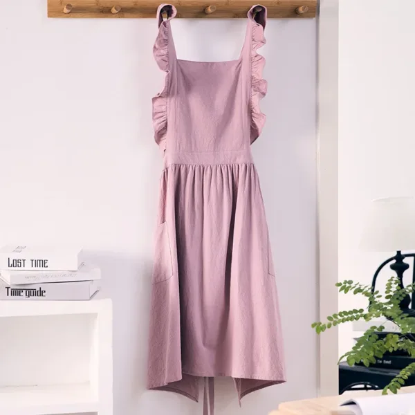 robe tablier en tissu rose Maison Tablier