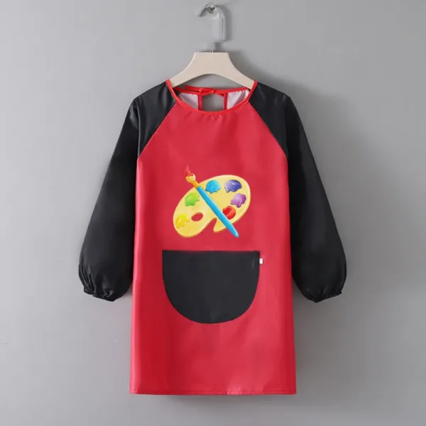 tablier peinture enfant rouge et noir