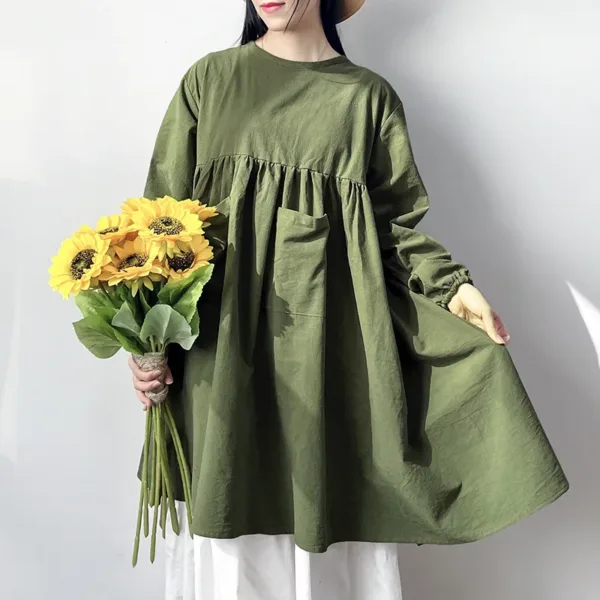 tablier blouse manche longue vert