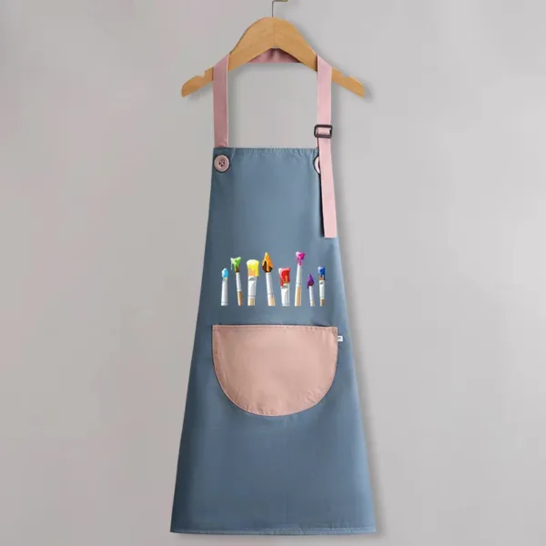 tablier peinture enfant gris rose