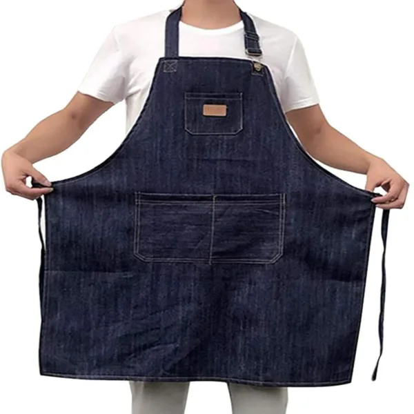tablier en denim epais