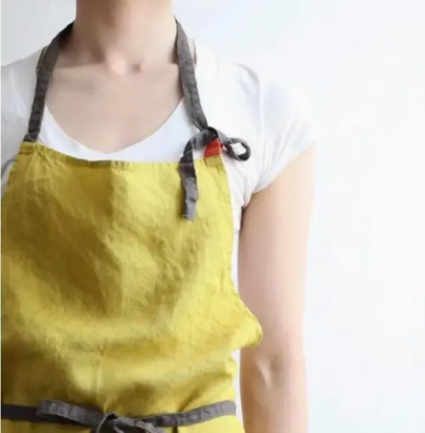 tablier en cotton jaune