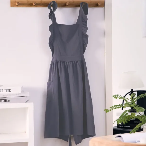robe tablier en tissu gris