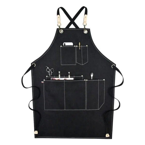 tablier en denim noir