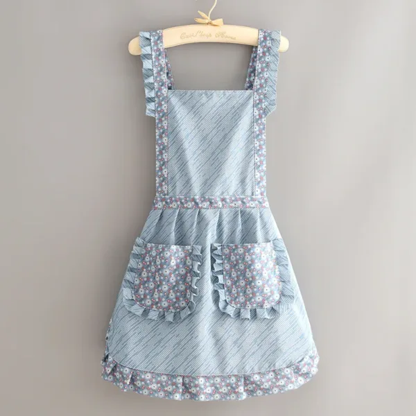 robe tablier femme bleu