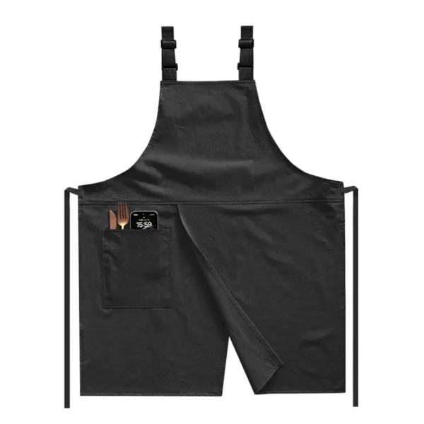 tablier en tissu noir