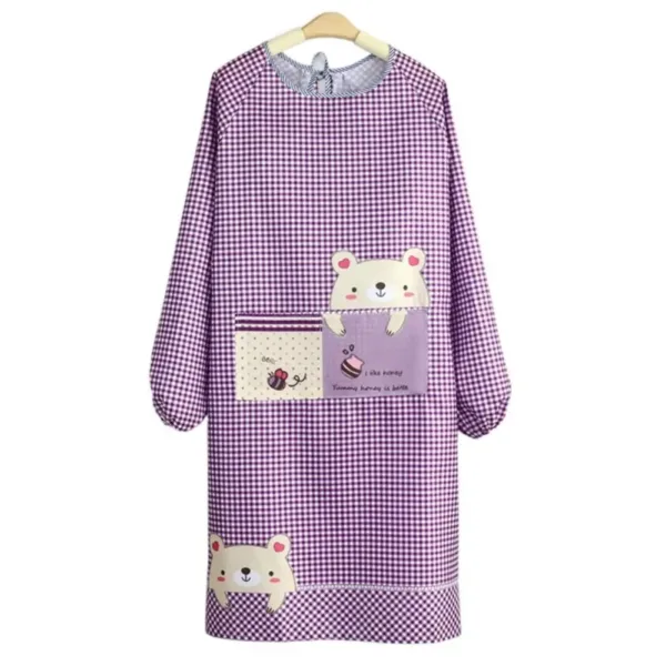 tablier blouse rayures mauve