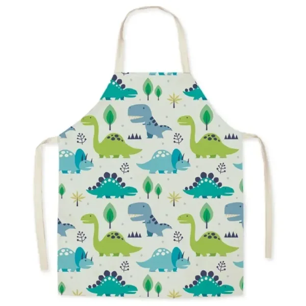 tablier enfant en lin vert beige