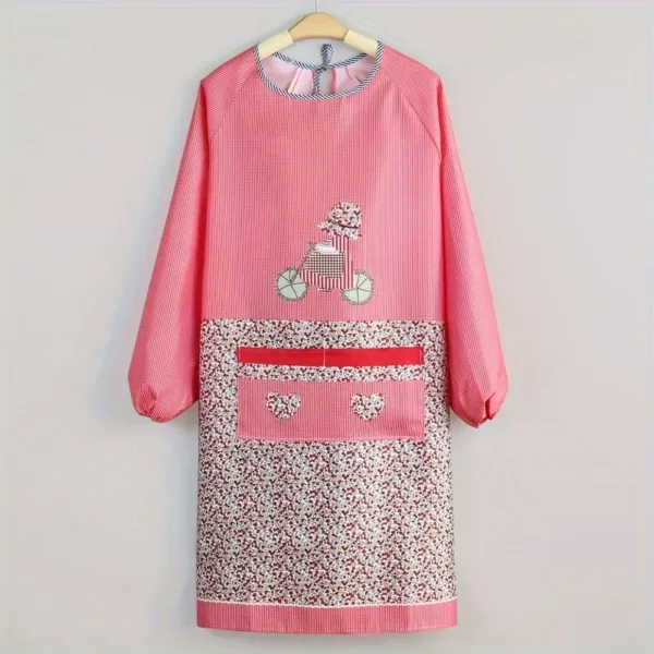 tablier robe manche longue rouge