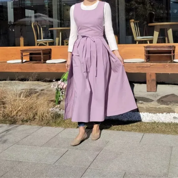 Tablier nordique mauve de cuisine