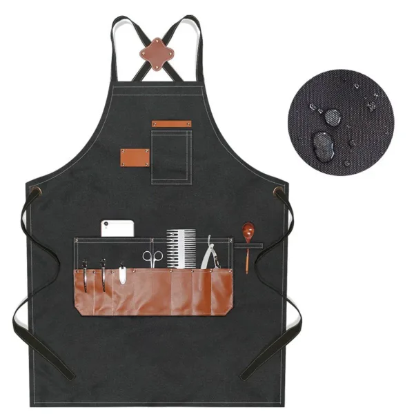 tablier coiffeur jean noir
